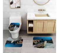 QRFASFZO Set Tappeti Bagno 3 Pezzi in Microfibra, Tappeti Assorbente Antiscivolo,Animale marino sottomarino sulla barriera corallina nel Mar Rosso in Egitto Anfibi,Tappetini Doccia