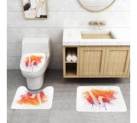 QRFASFZO Set Tappeti Bagno 3 Pezzi in Microfibra, Tappeti Assorbente Antiscivolo,Arte del sassofono, un sassofono stilizzato, sfondo dinamico con sfondo dinamico dipinto colora,Tappetini Doccia