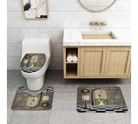 QRFASFZO Set Tappeti Bagno 3 Pezzi in Microfibra, Tappeti Assorbente Antiscivolo,Benvenuti nel paese delle meraviglie Un arco in una stanza con pareti in pietra e pavimento a s,Tappetini Doccia