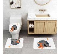 QRFASFZO Set Tappeti Bagno 3 Pezzi in Microfibra, Tappeti Assorbente Antiscivolo,Biglietto d'auguri romantico con orso e Biglietto sull'amicizia. Ti amo fino alla luna e rito,Tappetini Doccia
