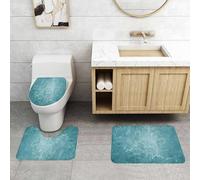 QRFASFZO Set Tappeti Bagno 3 Pezzi in Microfibra, Tappeti Assorbente Antiscivolo,Bluegrass tranquillo e silenzioso, cinque volte erba e tranquille foglie blu, bluegrass tranqui,Tappetini Doccia