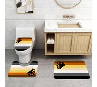 QRFASFZO Set Tappeti Bagno 3 Pezzi in Microfibra, Tappeti Assorbente Antiscivolo,Cartello Gay LGBTQ con orso, coppia LGBT, formato Pride, in simboli omosessuali, simboli di pac,Tappetini Doccia