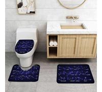 QRFASFZO Set Tappeti Bagno 3 Pezzi in Microfibra, Tappeti Assorbente Antiscivolo,Cielo stellato, stelle scintillanti formano motivi iconici e nomi esclusivi per i segni zodiaca,Tappetini Doccia