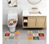 QRFASFZO Set Tappeti Bagno 3 Pezzi in Microfibra, Tappeti Assorbente Antiscivolo,Citazione, citazioni motivazionali sul successo con un atteggiamento positivo a tema artistico,Tappetini Doccia