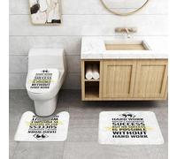 QRFASFZO Set Tappeti Bagno 3 Pezzi in Microfibra, Tappeti Assorbente Antiscivolo,Citazione ispiratrice motivazionale sul duro lavoro e sul successo, tema grunge, tipografia,Tappetini Doccia