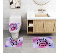 QRFASFZO Set Tappeti Bagno 3 Pezzi in Microfibra, Tappeti Assorbente Antiscivolo,Citazione, Lascia che i tuoi sogni si realizzino. Frasi motivazionali sul raggiungimento dei tu,Tappetini Doccia