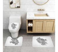 QRFASFZO Set Tappeti Bagno 3 Pezzi in Microfibra, Tappeti Assorbente Antiscivolo,Citazione, manoscritto, ama ciò che fai, ciò che ami e ombra E,Tappetini Doccia