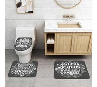 QRFASFZO Set Tappeti Bagno 3 Pezzi in Microfibra, Tappeti Assorbente Antiscivolo,Citazione, messaggio ispiratore quando niente va per il verso giusto,Tappetini Doccia