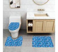 QRFASFZO Set Tappeti Bagno 3 Pezzi in Microfibra, Tappeti Assorbente Antiscivolo,Coccinelle, Coccinelle e Nuvole Ornate Magia nell'Aria Pura Speranza Creature Arte Stampa Desig,Tappetini Doccia
