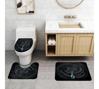 QRFASFZO Set Tappeti Bagno 3 Pezzi in Microfibra, Tappeti Assorbente Antiscivolo,Concetto di rosa triste come un fiore nero scuro a forma di cuore che piange una lacrima o una,Tappetini Doccia