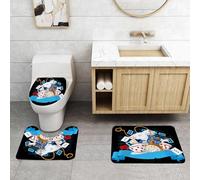 QRFASFZO Set Tappeti Bagno 3 Pezzi in Microfibra, Tappeti Assorbente Antiscivolo,coniglietto del paese delle meraviglie con elementi di design,Tappetini Doccia