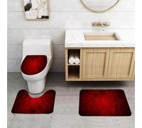 QRFASFZO Set Tappeti Bagno 3 Pezzi in Microfibra, Tappeti Assorbente Antiscivolo,Effetto vignettatura decorativo con design vintage vibrante, effetto muro di mattoni marrone, s,Tappetini Doccia