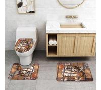 QRFASFZO Set Tappeti Bagno 3 Pezzi in Microfibra, Tappeti Assorbente Antiscivolo,Enorme gabbia per sigari per bulldog inglese,Tappetini Doccia