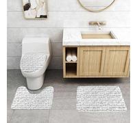 QRFASFZO Set Tappeti Bagno 3 Pezzi in Microfibra, Tappeti Assorbente Antiscivolo,Formule matematiche, modello senza soluzione di continuità, equazioni matematiche disegnate a m,Tappetini Doccia