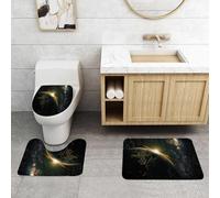 QRFASFZO Set Tappeti Bagno 3 Pezzi in Microfibra, Tappeti Assorbente Antiscivolo,Fotografia spaziale della Terra, la Terra illuminata dal sole nel vasto universo, promozioni di,Tappetini Doccia