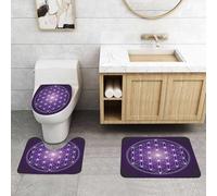 QRFASFZO Set Tappeti Bagno 3 Pezzi in Microfibra, Tappeti Assorbente Antiscivolo,Geometria sacra. Illustrazione vettoriale.,Tappetini Doccia