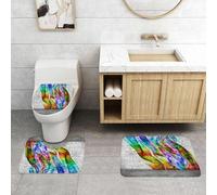 QRFASFZO Set Tappeti Bagno 3 Pezzi in Microfibra, Tappeti Assorbente Antiscivolo,Graffiti di street art, graffiti astratti colorati su muro di mattoni bianchi,Tappetini Doccia