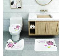 QRFASFZO Set Tappeti Bagno 3 Pezzi in Microfibra, Tappeti Assorbente Antiscivolo,Gufi, gufo colorato ornato sul ramo guarda,Tappetini Doccia
