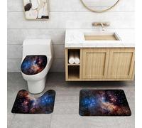 QRFASFZO Set Tappeti Bagno 3 Pezzi in Microfibra, Tappeti Assorbente Antiscivolo,I corpi celesti delle stelle nebulose dell'universo, nebulose nell'enorme spazio interstellare,Tappetini Doccia