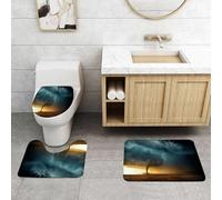 QRFASFZO Set Tappeti Bagno 3 Pezzi in Microfibra, Tappeti Assorbente Antiscivolo,Il minaccioso di un tornado, l'ira della scatenata dal tornado,Tappetini Doccia
