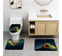 QRFASFZO Set Tappeti Bagno 3 Pezzi in Microfibra, Tappeti Assorbente Antiscivolo,Il piccolo principe e la guardano il cielo,Tappetini Doccia