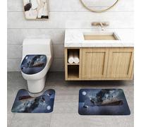 QRFASFZO Set Tappeti Bagno 3 Pezzi in Microfibra, Tappeti Assorbente Antiscivolo,Il transatlantico Titanic si schiantò contro un iceberg nel 1912 nell'Oceano Atlantico vicino a,Tappetini Doccia