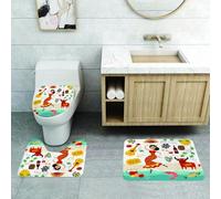 QRFASFZO Set Tappeti Bagno 3 Pezzi in Microfibra, Tappeti Assorbente Antiscivolo,Illustrazione del vibrante talento spagnolo, descrizione degli allegri elementi culturali spagn,Tappetini Doccia