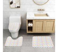 QRFASFZO Set Tappeti Bagno 3 Pezzi in Microfibra, Tappeti Assorbente Antiscivolo,Illustrazione stock di un modello nale senza soluzione di continuità con la testa di un Welsh C,Tappetini Doccia