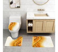 QRFASFZO Set Tappeti Bagno 3 Pezzi in Microfibra, Tappeti Assorbente Antiscivolo,Illustrazione stock di Wave Design.,Tappetini Doccia