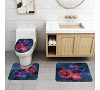 QRFASFZO Set Tappeti Bagno 3 Pezzi in Microfibra, Tappeti Assorbente Antiscivolo,Immagini e fasce luminose dell'universo, misteriosi fenomeni energetici nel vasto universo, sfe,Tappetini Doccia