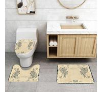 QRFASFZO Set Tappeti Bagno 3 Pezzi in Microfibra, Tappeti Assorbente Antiscivolo,Invito a tema pavone vintage, invito a tema pavone squisito, pavone in stile retrò,Tappetini Doccia