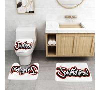 QRFASFZO Set Tappeti Bagno 3 Pezzi in Microfibra, Tappeti Assorbente Antiscivolo,Jonathan, adolescenti chiamano Graffiti Urban Arts Illustration,Tappetini Doccia