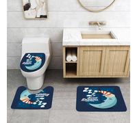 QRFASFZO Set Tappeti Bagno 3 Pezzi in Microfibra, Tappeti Assorbente Antiscivolo,La luna addormentata, la camera da letto dei bambini e il sonno, un dolce sogno con sfondo luna,Tappetini Doccia