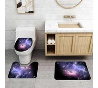 QRFASFZO Set Tappeti Bagno 3 Pezzi in Microfibra, Tappeti Assorbente Antiscivolo,La misteriosa Via Lattea, il buco nero nel mare di polvere di stelle,Tappetini Doccia