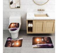 QRFASFZO Set Tappeti Bagno 3 Pezzi in Microfibra, Tappeti Assorbente Antiscivolo,La spettacolare immagine della meraviglia dei pianeti nello spazio, che fluttuano nell'universo,Tappetini Doccia