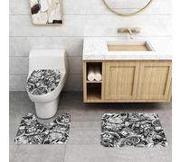 QRFASFZO Set Tappeti Bagno 3 Pezzi in Microfibra, Tappeti Assorbente Antiscivolo,La tecnologia monocromatica Turbomode Automobile Auto Parts alimenta la meccanica automobilisti,Tappetini Doccia