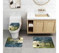QRFASFZO Set Tappeti Bagno 3 Pezzi in Microfibra, Tappeti Assorbente Antiscivolo,La vecchia barca solitaria nell'oceano si avvicina a un temporale con pioggia e fulmini sullo s,Tappetini Doccia