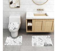 QRFASFZO Set Tappeti Bagno 3 Pezzi in Microfibra, Tappeti Assorbente Antiscivolo,L'arte dei graffiti romani, una raccolta artistica di dipinti a tema romano, tra cui il Colosse,Tappetini Doccia