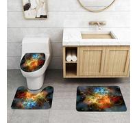QRFASFZO Set Tappeti Bagno 3 Pezzi in Microfibra, Tappeti Assorbente Antiscivolo,L'energia cosmica si manifesta nella sinfonia dei colori, nei fenomeni cosmici misteriosi e viv,Tappetini Doccia