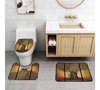 QRFASFZO Set Tappeti Bagno 3 Pezzi in Microfibra, Tappeti Assorbente Antiscivolo,L'eterno ulivo sotto la natura, L'orrore dell'ulivo, ode alla grazia della natura, La gloria de,Tappetini Doccia
