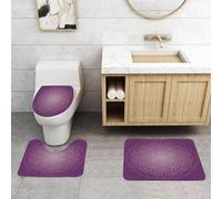QRFASFZO Set Tappeti Bagno 3 Pezzi in Microfibra, Tappeti Assorbente Antiscivolo,Lo sfondo geometrico vettoriale è un motivo luminoso, geometria sacra, fiore della vita,Tappetini Doccia