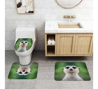 QRFASFZO Set Tappeti Bagno 3 Pezzi in Microfibra, Tappeti Assorbente Antiscivolo,Lo sguardo affascinante di Mercart rivolto con curiosità alla telecamera,Tappetini Doccia