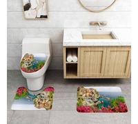 QRFASFZO Set Tappeti Bagno 3 Pezzi in Microfibra, Tappeti Assorbente Antiscivolo,Manarola-bellissimo villaggio nelle Cinque Terre Liguria Italia,Tappetini Doccia