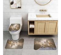QRFASFZO Set Tappeti Bagno 3 Pezzi in Microfibra, Tappeti Assorbente Antiscivolo,Mandrie di tigri siberiane su rocce coperte di neve, La maestosa tigre nel paesaggio invernale,Tappetini Doccia