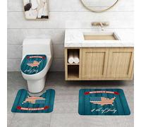 QRFASFZO Set Tappeti Bagno 3 Pezzi in Microfibra, Tappeti Assorbente Antiscivolo,Mappa degli Stati Uniti, icona del tema del 4 luglio degli Stati Uniti d'America, busta,Tappetini Doccia