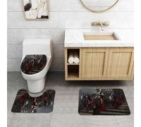 QRFASFZO Set Tappeti Bagno 3 Pezzi in Microfibra, Tappeti Assorbente Antiscivolo,Medioevo, generale che guida il teatro di guerra dei suoi soldati,Tappetini Doccia
