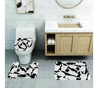 QRFASFZO Set Tappeti Bagno 3 Pezzi in Microfibra, Tappeti Assorbente Antiscivolo,Modello di mani rock rock metal rock and roll musica stile sfondo bianco e nero per,Tappetini Doccia