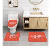 QRFASFZO Set Tappeti Bagno 3 Pezzi in Microfibra, Tappeti Assorbente Antiscivolo,Modello di progettazione di p con citazione scritta a mano - Non fermarti finché non sei orgogl,Tappetini Doccia