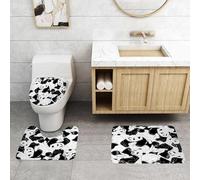 QRFASFZO Set Tappeti Bagno 3 Pezzi in Microfibra, Tappeti Assorbente Antiscivolo,Modello senza cuciture con due panda cartoon molto vicini tra loro. Illustrazione vettoriale in,Tappetini Doccia
