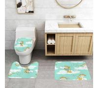 QRFASFZO Set Tappeti Bagno 3 Pezzi in Microfibra, Tappeti Assorbente Antiscivolo,Modello senza cuciture di una divertente banda di angeli dei cartoni animati,Tappetini Doccia